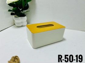 بكيت محارم ابيض وجه خشب بامبو