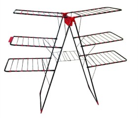 منشر غسيل لون اسود حجم كبير 3 طبقات