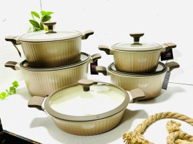 طقم طناجر فاخر 5 قطع محزز